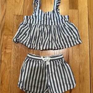 GAP girls summer Striped Matching Set - frilly top and shorts